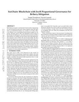 SocChain: Blockchain with Swift Proportional Governance for Bribery
  Mitigation