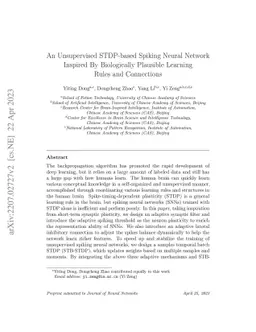 An Unsupervised STDP-based Spiking Neural Network Inspired By
  Biologically Plausible Learning Rules and Connections