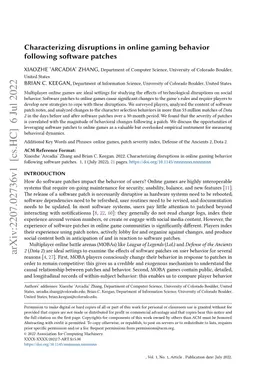 Characterizing disruptions in online gaming behavior following software
  patches