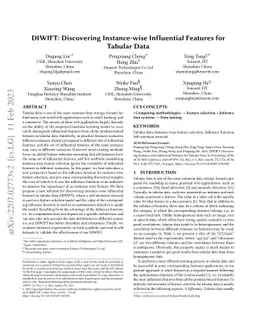 DIWIFT: Discovering Instance-wise Influential Features for Tabular Data