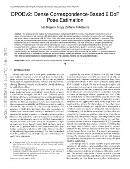 DPODv2: Dense Correspondence-Based 6 DoF Pose Estimation