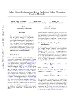 Online Bilevel Optimization: Regret Analysis of Online Alternating
  Gradient Methods