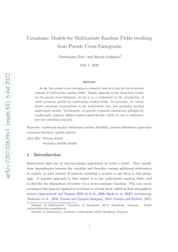 Covariance Models for Multivariate Random Fields resulting from Pseudo
  Cross-Variograms