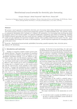 Distributional neural networks for electricity price forecasting