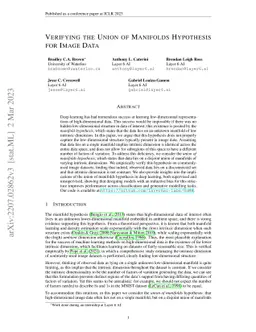 Verifying the Union of Manifolds Hypothesis for Image Data