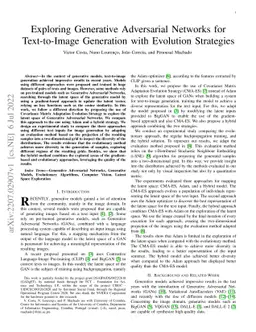 Exploring Generative Adversarial Networks for Text-to-Image Generation
  with Evolution Strategies