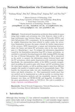 Network Binarization via Contrastive Learning