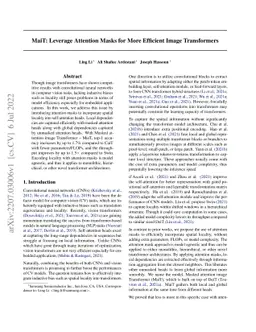 MaiT: Leverage Attention Masks for More Efficient Image Transformers