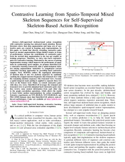 Contrastive Learning from Spatio-Temporal Mixed Skeleton Sequences for
  Self-Supervised Skeleton-Based Action Recognition
