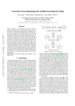 Cross-Scale Vector Quantization for Scalable Neural Speech Coding