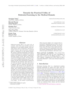 Towards the Practical Utility of Federated Learning in the Medical
  Domain