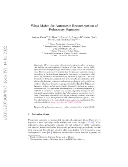 What Makes for Automatic Reconstruction of Pulmonary Segments