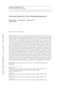 Attention Round for Post-Training Quantization