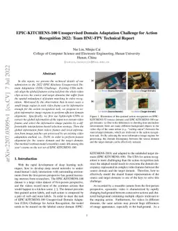 EPIC-KITCHENS-100 Unsupervised Domain Adaptation Challenge for Action
  Recognition 2022: Team HNU-FPV Technical Report