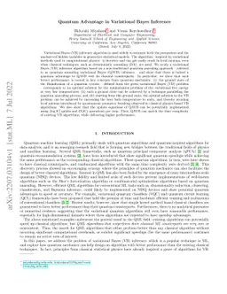 Quantum Advantage in Variational Bayes Inference