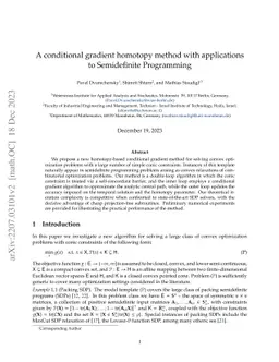 A conditional gradient homotopy method with applications to Semidefinite Programming