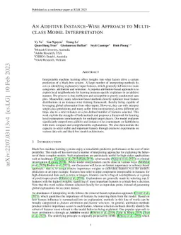An Additive Instance-Wise Approach to Multi-class Model Interpretation