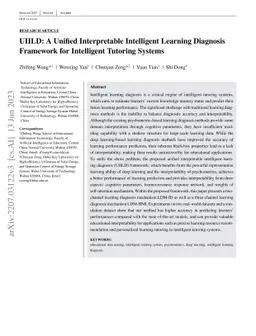 UIILD: A Unified Interpretable Intelligent Learning Diagnosis Framework
  for Intelligent Tutoring Systems