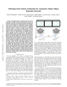 Self-Supervised Velocity Estimation for Automotive Radar Object
  Detection Networks