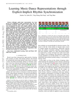 Learning Music-Dance Representations through Explicit-Implicit Rhythm
  Synchronization