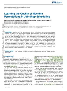 Learning the Quality of Machine Permutations in Job Shop Scheduling
