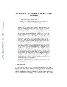 On Geometric Shape Construction via Growth Operations