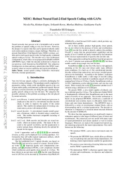 NESC: Robust Neural End-2-End Speech Coding with GANs