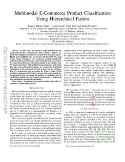 Multimodal E-Commerce Product Classification Using Hierarchical Fusion