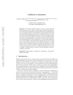 Calibrate to Interpret