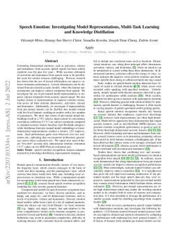 Speech Emotion: Investigating Model Representations, Multi-Task Learning
  and Knowledge Distillation