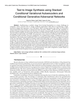 Text to Image Synthesis using Stacked Conditional Variational
  Autoencoders and Conditional Generative Adversarial Networks