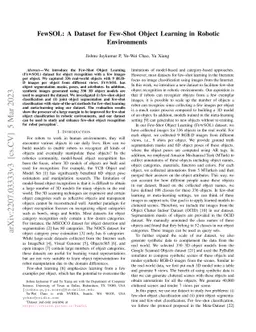FewSOL: A Dataset for Few-Shot Object Learning in Robotic Environments