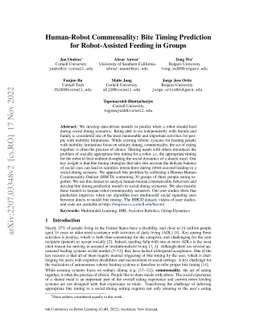Human-Robot Commensality: Bite Timing Prediction for Robot-Assisted
  Feeding in Groups