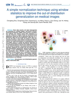 A simple normalization technique using window statistics to improve the
  out-of-distribution generalization on medical images
