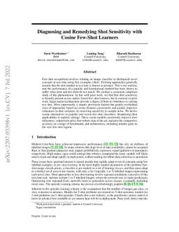 Diagnosing and Remedying Shot Sensitivity with Cosine Few-Shot Learners