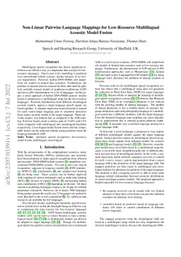 Non-Linear Pairwise Language Mappings for Low-Resource Multilingual
  Acoustic Model Fusion