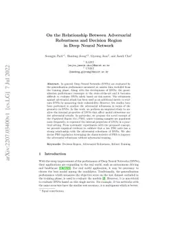 On the Relationship Between Adversarial Robustness and Decision Region in Deep Neural Networks