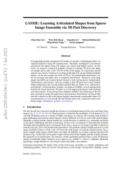 LASSIE: Learning Articulated Shapes from Sparse Image Ensemble via 3D
  Part Discovery