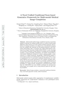 A Novel Unified Conditional Score-based Generative Framework for
  Multi-modal Medical Image Completion