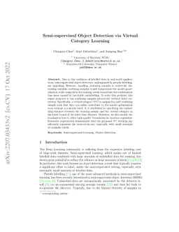 Semi-supervised Object Detection via Virtual Category Learning