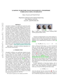 Learning to restore images degraded by atmospheric turbulence using
  uncertainty