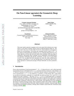 On Non-Linear operators for Geometric Deep Learning