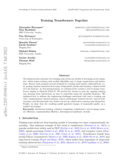 Training Transformers Together