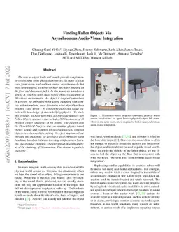 Finding Fallen Objects Via Asynchronous Audio-Visual Integration