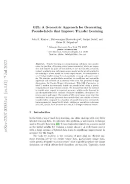 G2L: A Geometric Approach for Generating Pseudo-labels that Improve
  Transfer Learning