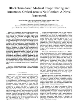 Blockchain-based Medical Image Sharing and Automated Critical-results
  Notification: A Novel Framework
