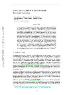 Code Translation with Compiler Representations