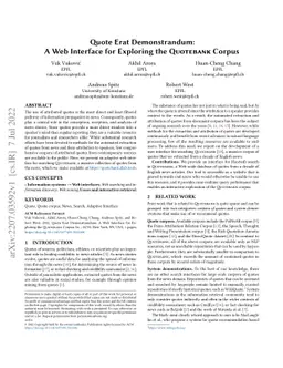 Quote Erat Demonstrandum: A Web Interface for Exploring the Quotebank
  Corpus