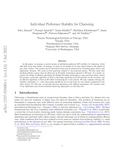 Individual Preference Stability for Clustering