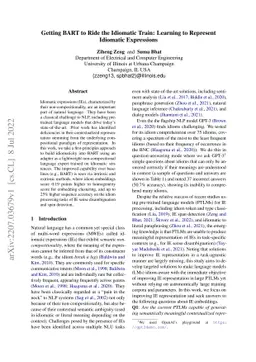 Getting BART to Ride the Idiomatic Train: Learning to Represent
  Idiomatic Expressions